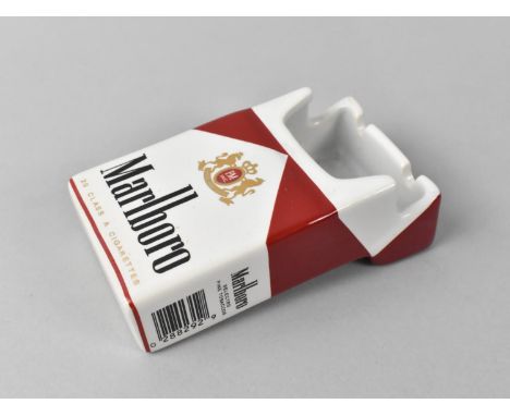 A Ceramic Adveritings Marlborough Ashtray Modelled as a Pack of Cigarettes, 10cms High with Box 