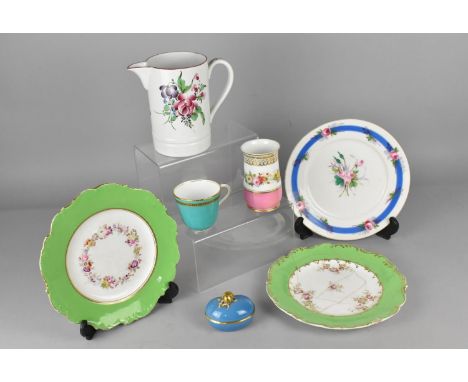 A Small Collection of 19th and 20th Century Ceramics to Comprise Coalport Lidded Box, Porcelain Plates, Prattware Cup etc (va