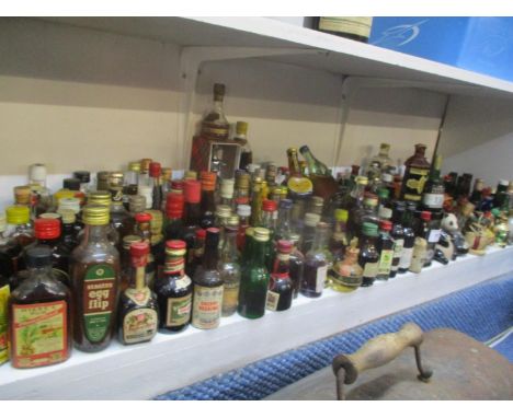 Gin, Vodka, Port and Brandy of mixed miniatures A/F to include empty display bottles 