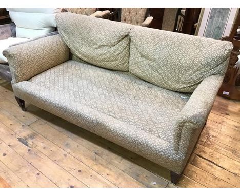 A Whytock &amp; Reid two seater sofa, the calico upholstery having the Whytock &amp; Reid monogram, on front square tapering 