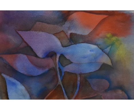Sard Sylvester (contemporary) watercolour 'The Negative' attractive polychrome abstract floral study, signed, entitled and da