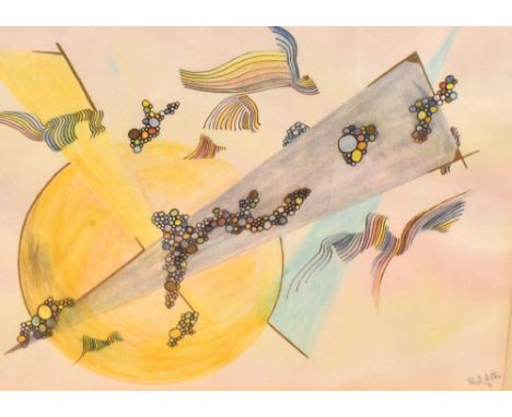 Paul Aitken (British 20th/21st century) coloured pencils, abstract composition, signed and dated 94 in pencil lower right, wi