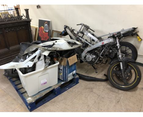 Two dismantled Aprilia motorcycles comprising; RS 50 registration AU56 EXE, first registered September 2006, chassis number Z