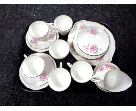 A tray containing a twenty-one piece Duchess bone china tea service  