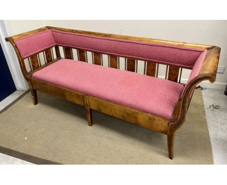 A Biedermeier sofa with pink base (stripped)