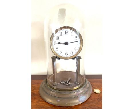 DOMED MANTLE CLOCK, KEY WIND, APPROX 29cm HIGH

 