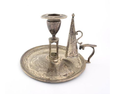A George III Silver Chamber-Candlestick, by Henry Chawner and John Emes, London, 1797, circular and with reeded rim, with det