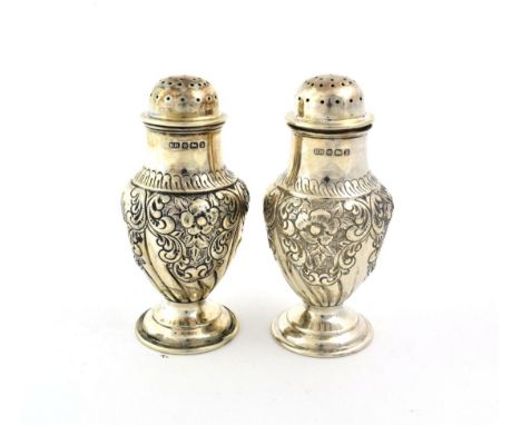 A Three-Piece Victorian Silver Condiment-Set with a George V Silver Mustard-Pot to Match, by Harrison Brothers and Howson, Sh