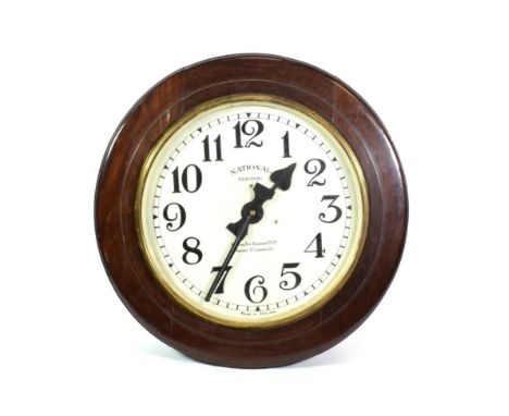 A National Electric Slave Wall Timepiece, National Time Recorder Co Ltd, Aquinas St, London, S.E.1, early 20th century, 18-in