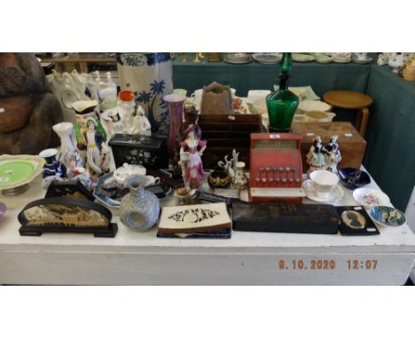 A quantity of assorted oddments inc. a vintage 1940's toy cash register
