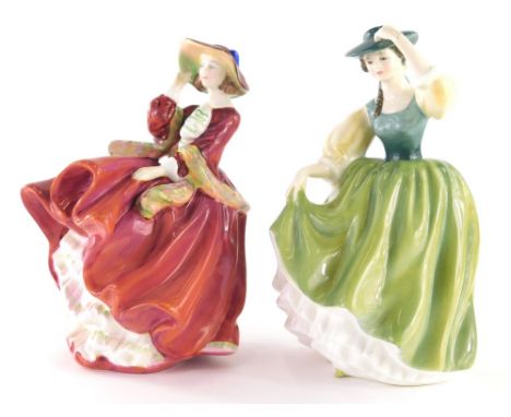 A Royal Doulton figure Buttercup, HN2309, 17cm high, and another Top O' The Hill, HN1834. (2)