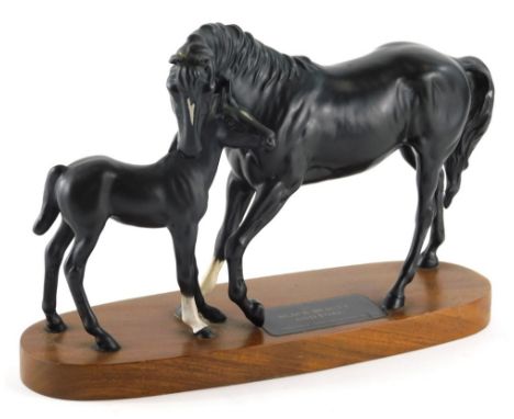 A Beswick Connoisseur model figure group, Black Beauty and Foal, 21cm high.