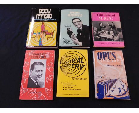 Six various volumes of conjuring/magic including Alan Shaxon: "Practical Sourcerery", 1976, 1st Edition, Eric C Lewis: "Opus 