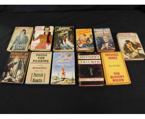 Eleven various vols incl firsts Peter CHEYNEY "They Never Say When" 1944, "The Dark Street" 1944, William BEYER "Murder by Ar
