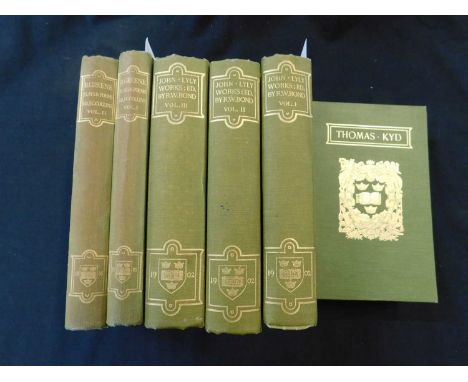 THOMAS KYD: THE WORKS OF THOMAS KYD, Ed Frederick S Boas, Oxford, Clarendon Press, 1901 first edition, inscription on ffep, o
