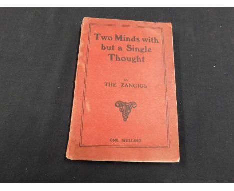 JULIUS AND AGNES ZANCIG "THE ZANCIGS": TWO MINDS WITH BUT A SINGLE THOUGHT, London, Paul Naumann, 1907 first edition, 8 photo