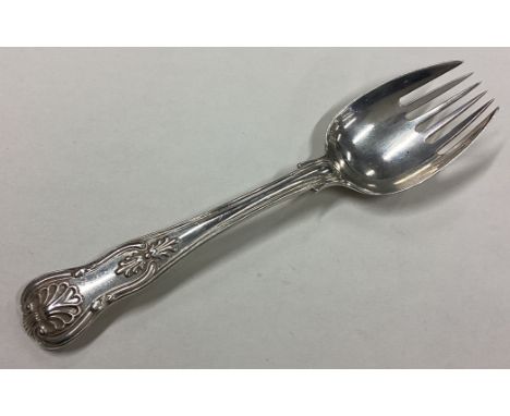 A Victorian silver 'spork' caddy spoon. London 1838. Approx. 40 grams. Est. £40 - £60.