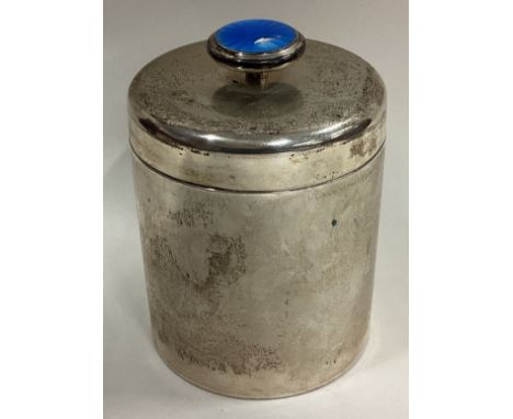 DAVID ANDERSEN: A silver and enamelled tea caddy with original David Andersen retail sticker. Marked to base. Approx. 193 gra
