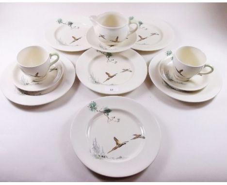 A Royal Doulton 'The Coppice' dinner service D5803 comprising: two tureens and lids, six large dinner plates, six breakfast p