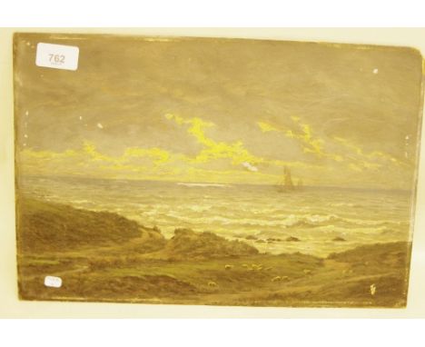 Charles H Branscombe - oil on panel seascape - unframed, 25 x 38cm