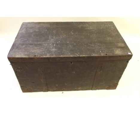 A Victorian stained pine trunk - 77 x 42cm