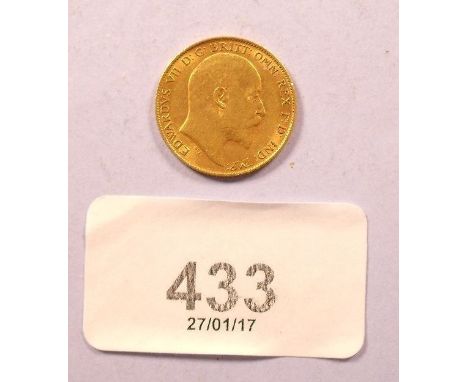 Gold half sovereign, Edward VII 1910 BP in exergue, London Mint - Condition: Fine  