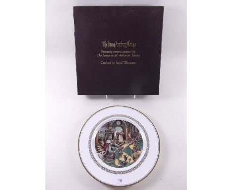 A set of six Royal Worcester limited edition plates - King Arthur series, boxed 