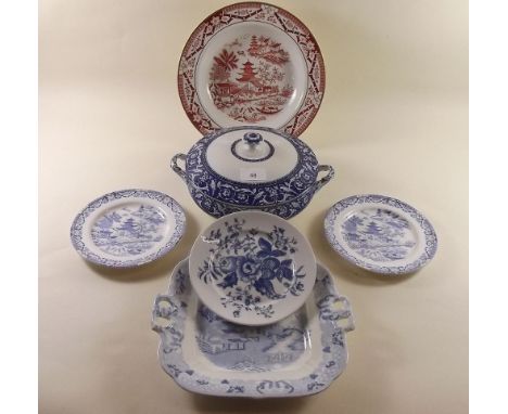 Various plates including Worcester etc. 