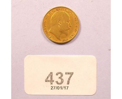 A gold half sovereign, Edward VII 1905 - BP in Exergue - Condition: Fine