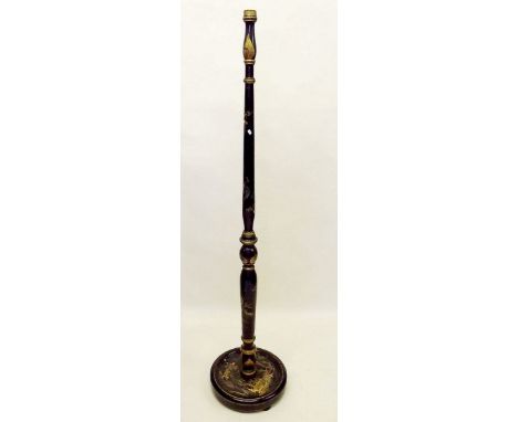A Chinoiserie painted standard lamp 