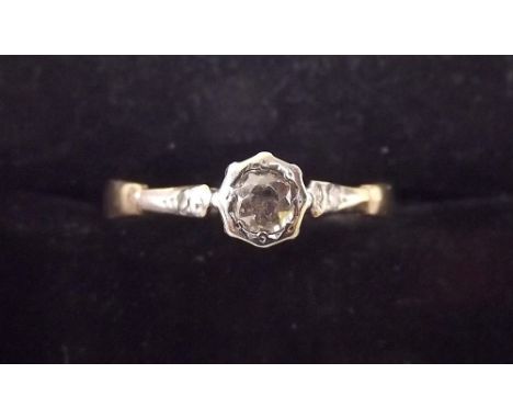 A 9ct gold solitaire diamond ring 