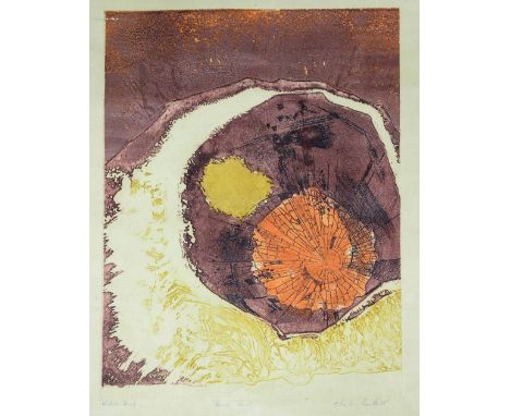 Charles Bartlett (1921-2014), Rock Pool, coloured etching, artists proof, signed, 41cm x 50cm, unframed