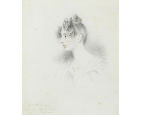 Sir Thomas Lawrence P.R.A. (Bristol 1769-1830 London)Portrait of Mrs Huddlestone inscribed, signed and dated 'To Mrs Huddlest