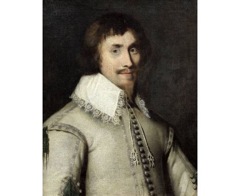 Circle of Daniel Dumonstier (Paris 1574-1646)Portrait of a gentleman, said to be George Villiers, half-length, in grey oil on