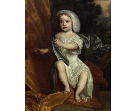 Circle of Sir Peter Lely (Soest 1618-1680 London)Portrait of a child with a feather in his hair oil on canvas91.7 x 71.2cm (3