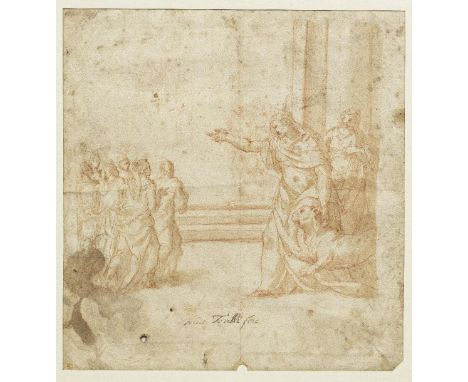 Attributed to Felice Torelli (Verona 1667-1748 Bologna)A woman and a lion with a group of other figures (recto); and Seventee