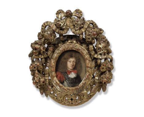 Jakob Ferdinand Voet (Antwerp 1639-circa 1700)Portrait of a gentleman, bust-length oil on copper, oval7.8 x 6.1cm (3 1/16 x 2