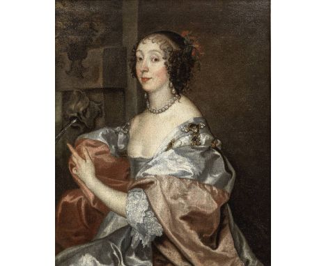 Studio of Sir Anthony van Dyck (Antwerp 1599-1641 Blackfriars)Portrait of Lady Lucy Percy, three-quarter-length, in a white d