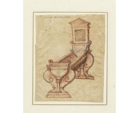 Florentine School, circa 1600Architectural design for a font or trough bears inscription 'di joa maria tomedelo' (upper margi