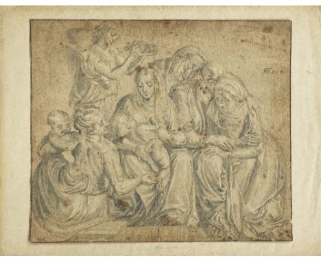 Circle of Frans Floris the Elder (Antwerp circa 1519-1570)The Holy Family with Saint Anne, Saint Elizabeth and Saint John the