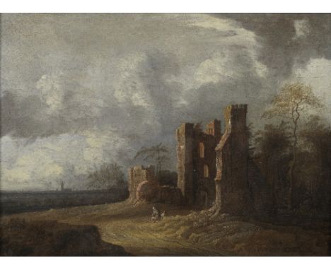 Jacob van der Croos (The Hague 1632-circa 1690 Middelburg or Amsterdam)A landscape with ruins and two figures resting in the 