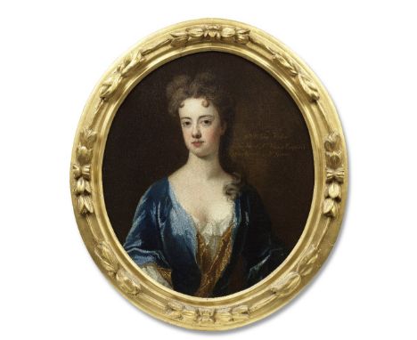 Circle of Sir Godfrey Kneller (Lübeck 1646-1723 London)Portrait of a lady, said to be Mrs St John Widow, bust-length, wearing