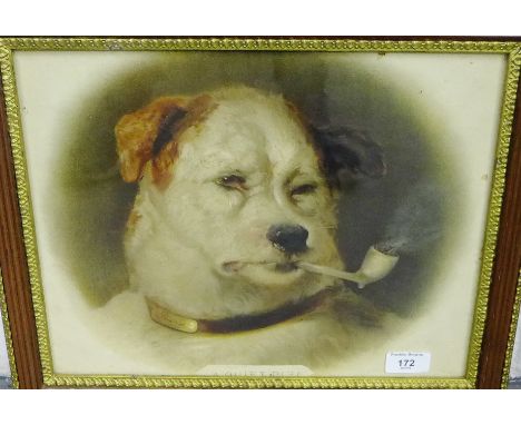 'A Quiet Pipe' Coloured Pears lithograph print, in a glazed frame, 35 x 28cm 