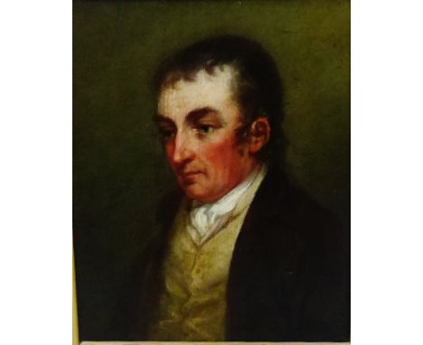 Head and shoulders portrait of a Gent apparently unsigned, in a giltwood frame, 22.5 x 29cm 