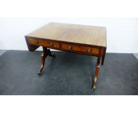 19th century mahogany sofa table, 74 x 140cm 