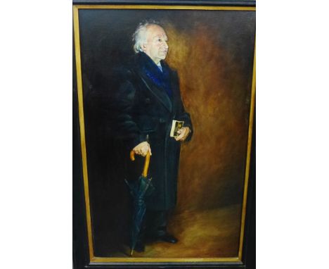 Full length portrait of a Gent Oil-on-Canvas, signed and framed, 60 x 100cm