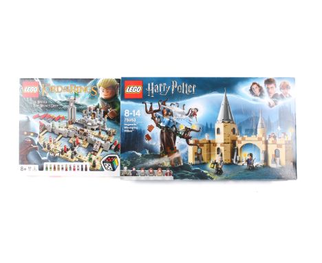 Two lego sets. Comprising A 75953 Harry Potter series 'Hogwarts Whomping Willow' and a 50011 Lord of the Rings 'The Battle of