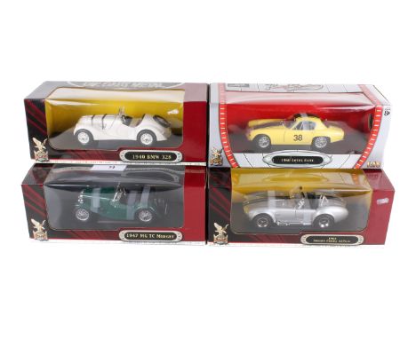 Four Road Signature 1:18 scale diecast cars. Comprising a 1960 Lotus Elite from the 'Road Signature' collection no.92769, a D