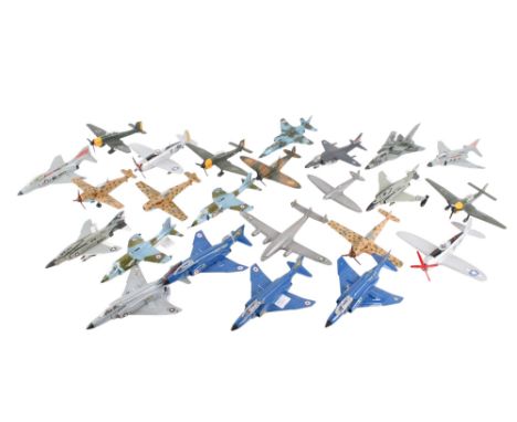 A collection of Dinky diecast model aircraft. Including a Phantom II F-4K, 721 Junkers JU87B, 109E Messerschmitt BF, DPhantom