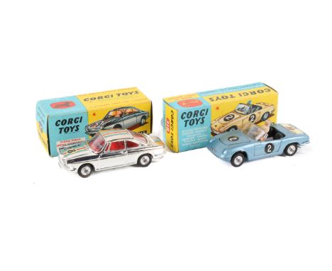 A Corgi Toys 318 'Lotus Elan S2' and 315 'Simca 1000 " Competition  Model". The Lotus with "I've Got a Tiger in My Tank" trun